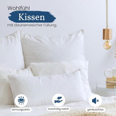 Gentle North High-Quality Pillowcases (80x80 cm large) in Hotel Quality - 2-Piece Set Fluffy, well-filled pillows suitable for allergy sufferers (Ökotex 100 certified) - Washable at 60° 2x | 80x80
