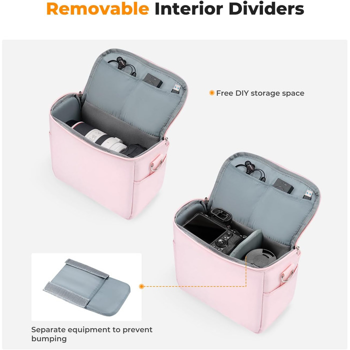 Сумка-рюкзак для фотокамери K&F Concept C-rosa, рожева, для фотографів