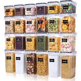 Набір контейнерів для зберігання Vtopmart з кришкою, 24 шт. - BPA-free, для борошна, цукру, круп. З ручкою та етикетками