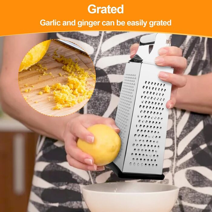 Тритаска решітка з нержавіючої сталі: універсальна тертка для овочів, сиру та картоплі з антиковзким дном