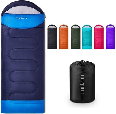 Coolzon Sleeping Bag Outdoor for Camping, 3-4 Seasons, Adult Quilt Sleeping Bag Small