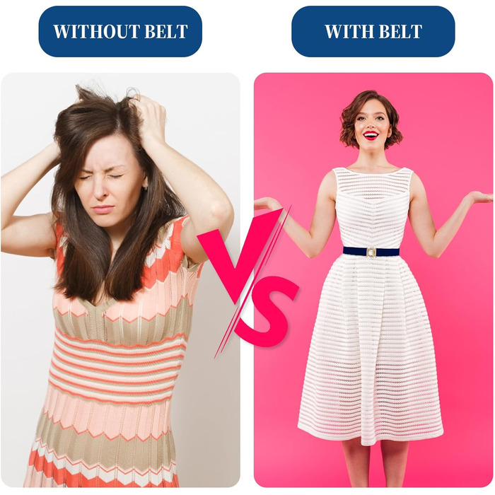 Жіночий еластичний ремінь Amaxiu з золотистою пряжкою, вузький для джинсів, штанів, суконь (темно-синій)