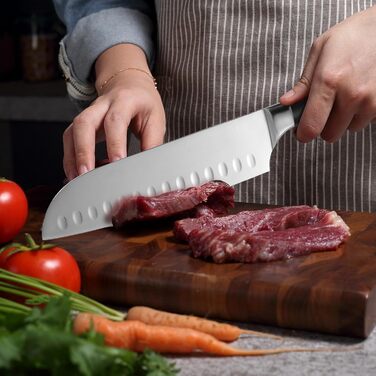Ніж кухарський Santoku 17 см з нержавіючої сталі XFNlumere – міцний, гострий, з ергономічною ручкою