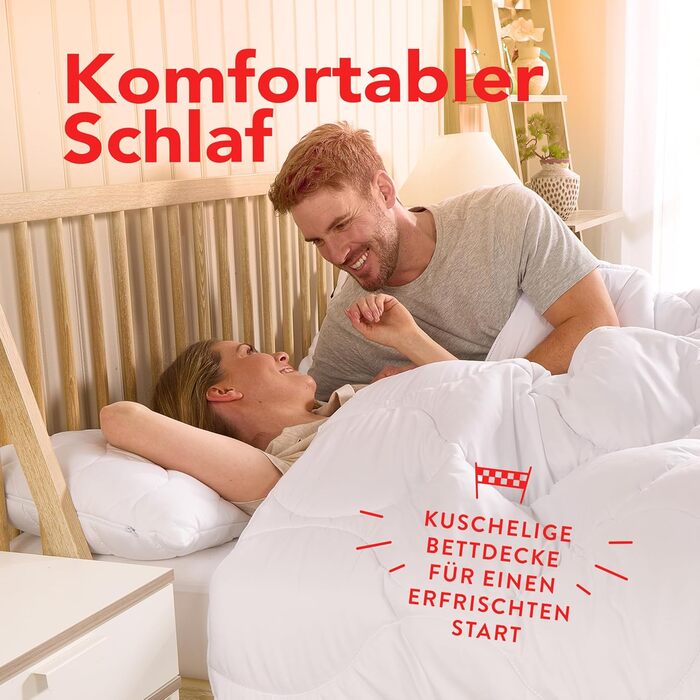 Ковдра John Cotton New Way 200x220 - інноваційна дихаюча ковдра для алергіків | Сертифікована Oeko-Test | Ідеальна для весни та осені | Тепла зимова ковдра 200x200 см