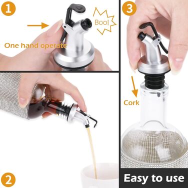 Наливайчики для пляшок Abeillo (5 шт.) - не проливають, для олії, вина, лікеру, оливкової олії, кухні та бару, з нержавіючої сталі