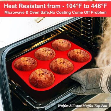 Premium Silicone Yorkshire Pudding Tray, Non-Stick Muffin Top Baking Mold, Muffin Tops and More, Food Grade and BPA-Free (1 Silicone Muffin Top Pan)
