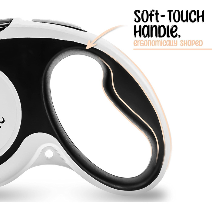 Рулетка для собак середніх та великих (до 50 кг) з відбиваючими смугами, надійний гальмо, поворотний карабін, нейлоновий ремінь, ергономічна ручка, розмір L