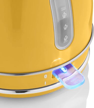 Swan Retro Electric Kettle - 1.8L, Vintage Design, Automatic Shut-Off, Cordless, BPA-Free Stainless Steel, 3000W (Yellow)