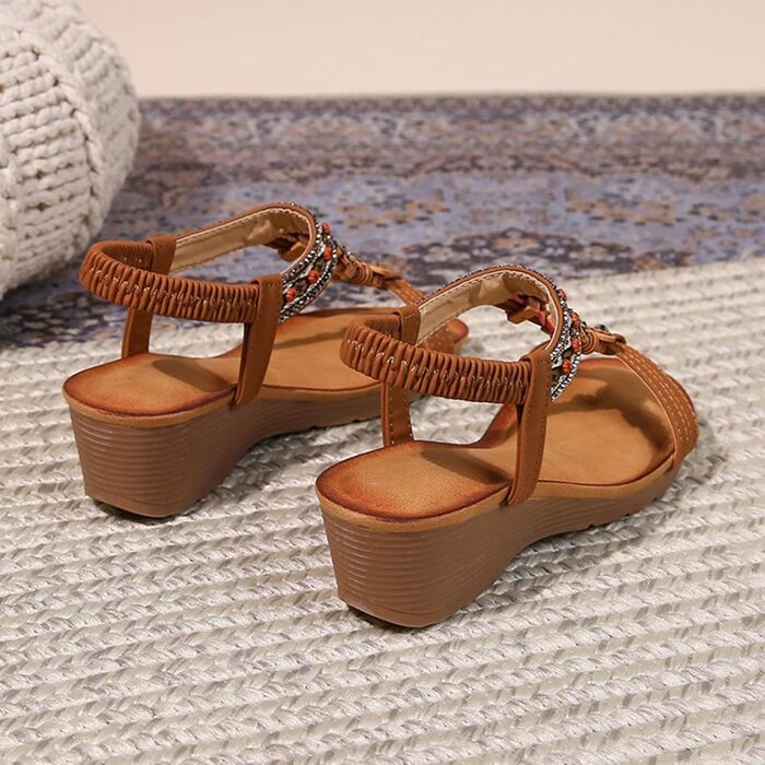 Босоніжки жіночі Slingback ортопедичні літні, коричневі (A7 Braun, 40 EU) - зручні сандалі для широкої стопи та вальгусної деформації