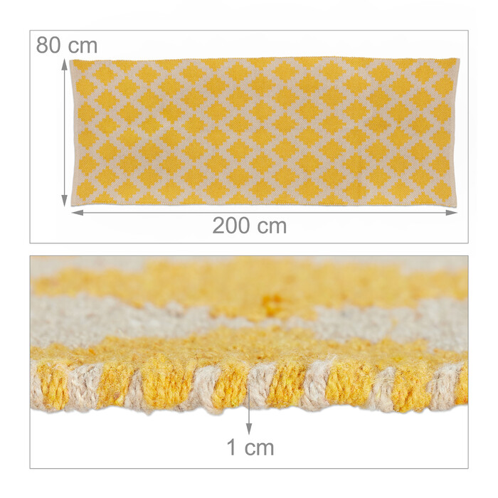 Relaxdays Cotton Rug, 80 x 200 cm