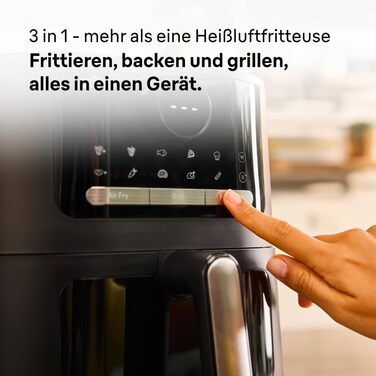 Фритюрниця електрична Braun MultiFry 5 HF5030 6л з технологією RealAir, чорна - аерофритюрниця з сенсорним керуванням та 20 програмами