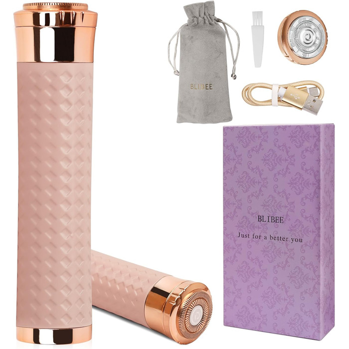 Електричний пристрій для видалення волосся для жінок, перезаряджуваний, безболісний епілятор для губ, рук, обличчя, пушкового волосся (рожевий)