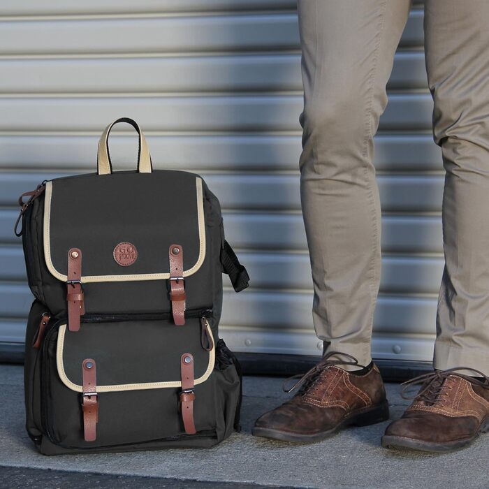 GOgroove Рюкзак для камери: DSLR рюкзак для подорожей, з відділенням для ноутбука та штатива, водонепроникний, сірий