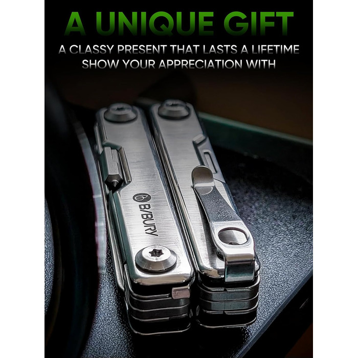 Мультитул BIBURY Mini 10-в-1: кусачки, пінцет, склобій, інструмент для кемпінгу та відпочинку на природі