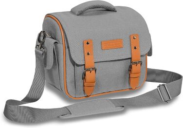 Сумка для камери Pedea Vintage для DSLR/SLR/DLSM, сіра XL з дощем, з аксесуарами та об'єктивами
