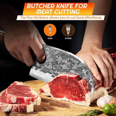 Набір ножів кухонних MDHAND 14 предметів з чохлом, сталь High Carbon, для кухні, кемпінгу, BBQ