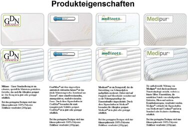 Special size 5cm viscoelastic mattress topper with Milano cover, firmness 2, Visco topper, memory foam, gel foam (150x200cm)