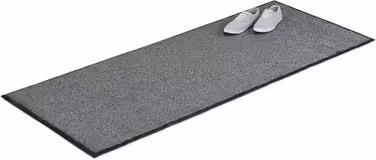 Relaxdays Entry Mat Grey, Indoor Doormat, Large Dirt Trapping Mat, Thin Entrance Mat, Doormat 80x200 cm, Black and Grey
