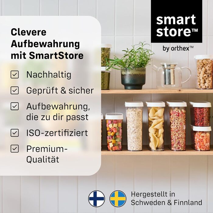 Набір контейнерів для зберігання продуктів SmartStore 5 шт. герметичні, пластикові, без BPA, для кухні 0.8л (2шт), 1.6л (2шт), 1.65л (1шт)