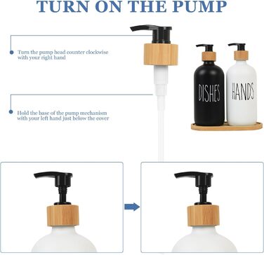 4 флакони для шампуню, мила та гелю для душу, 500 мл, багаторазові, з дозатором, для шампуню, кондиціонера, гелю для душу, наклейки (Boston-lotion)