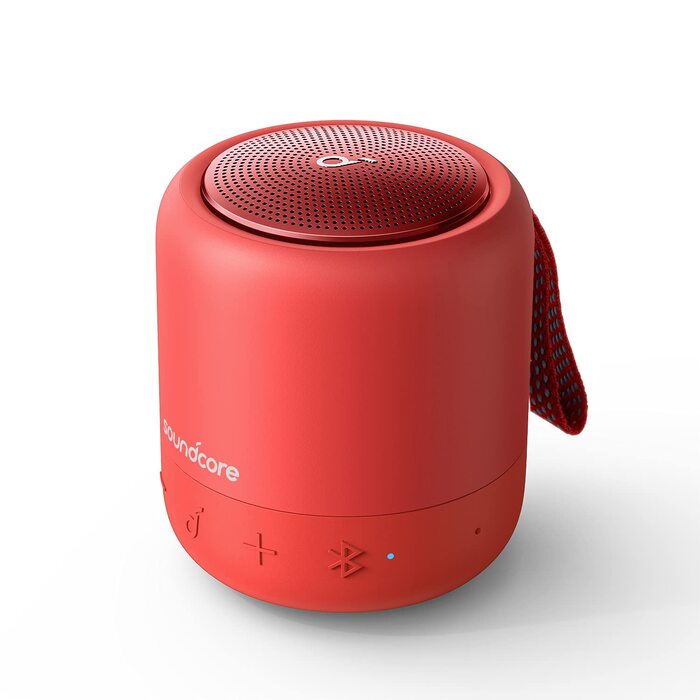 Портативна Bluetooth колонка soundcore Anker Mini 3 з BassUp, PartyCast, USB-C, IPX7 захист, червона