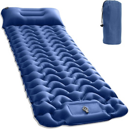 Каремат туристичний самонадувний Cunbayi з інтегрованими подушками та насосом для кемпінгу, пікніків, відпочинку на природі. Кольори: блакитний