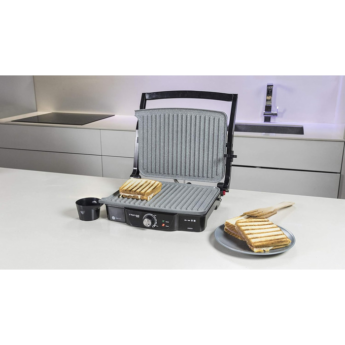 Електрогриль Cecotec Rock´n Grill 2000 з антипригарним покриттям RockStone, 2000 Вт, нержавіюча сталь та пластик