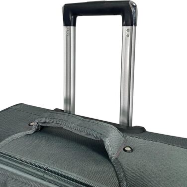 Чемодан-роликовий тканинний для подорожей, розширюваний, з подвійними колесами (M/L/XL/XXL або набір 4 шт.), м'який багаж (фіолетовий, ручна поклажа (55 см)), набір 3 шт. (сірий)