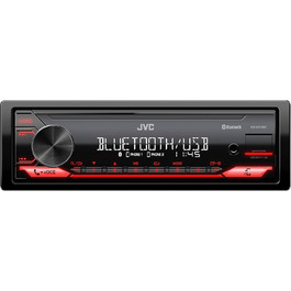 Автомагнітола JVC KD-X272BT з Bluetooth, USB, AUX, підсилювачем 4х50 Вт, червоне підсвічування, підтримка Spotify, цифровий медіаресивер