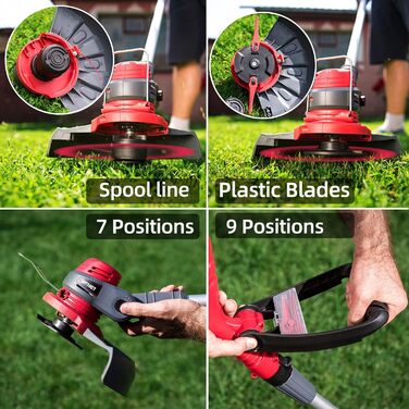 WONET Cordless String Trimmer incl. 2 Batteries and Charger with Automatic Line Feed and Telescopic & Swivel Handle – Making Gardening Easy