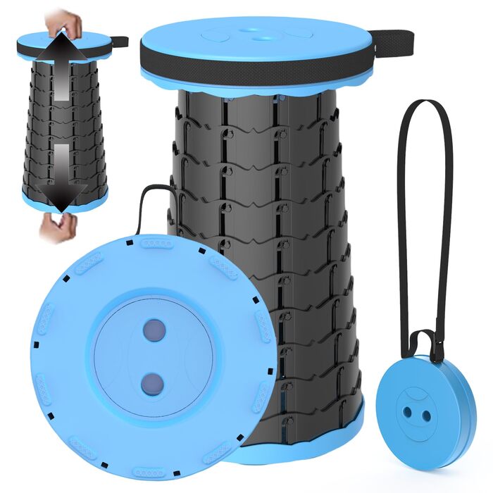 Тeleskopний складаний стільчик для кемпінгу, риболовлі та відпочинку на природі (25x25x45 см)