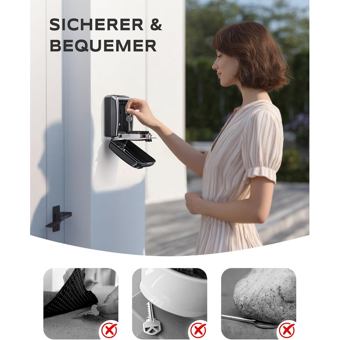 Шлюзовий сейф Mohard з кодовим замком для кріплення на стіні, 12-позиційний, велика місткість, вологостійкий, для дому, офісу, гаража