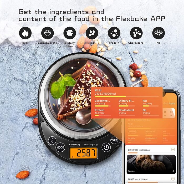 Електронна кухонна вага UNIWEIGH 6.6lb/3kg з USB-кабелем: для випічки, дієти та приготування їжі