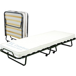 Cortassa XL Comfort Folding Bed with Polyurethane Mattress and Wooden Slatted Base
