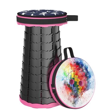 Складний стільчик Alevmoom 2024 з подушкою, для кемпінгу, подорожей, риболовлі. Міцний, витримує до 200 кг, телескопічний, регульований.