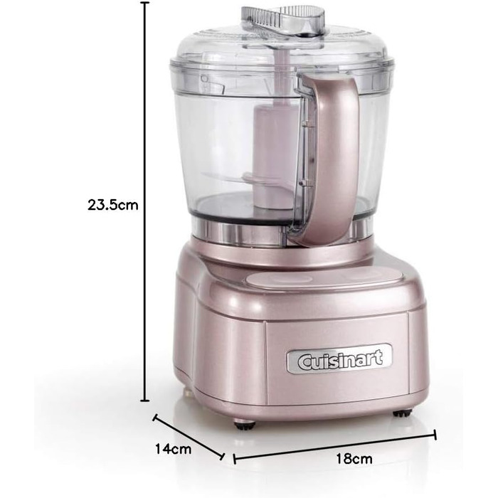 Cuisinart Mini Prep Pro, compact mini food processor, onion chopper, mixer mill, spice mixer, pulse function and drizzle holes, 900 ml capacity, dishwasher safe, easy to use, Rose