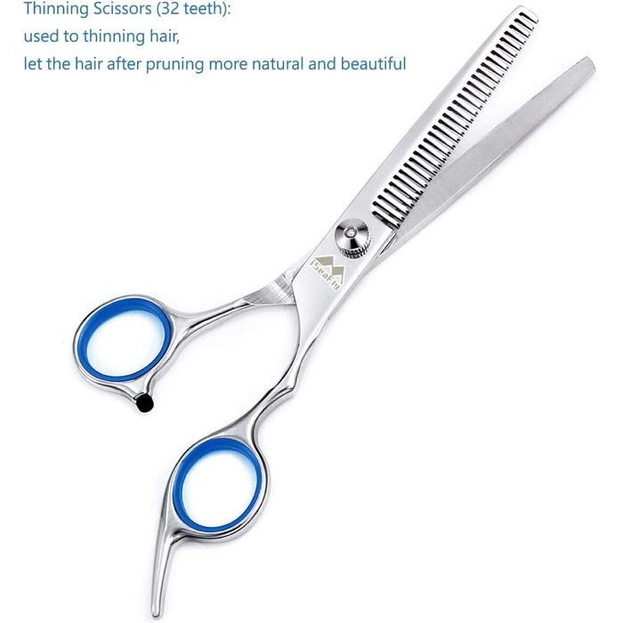 Набір для грумінгу собак 5 в 1: професійні ножиці з безпечними закругленими кінцями, високоякісна нержавіюча сталь, ідеально підходить для грумінгу тіла, обличчя, носа та вух (блакитний)
