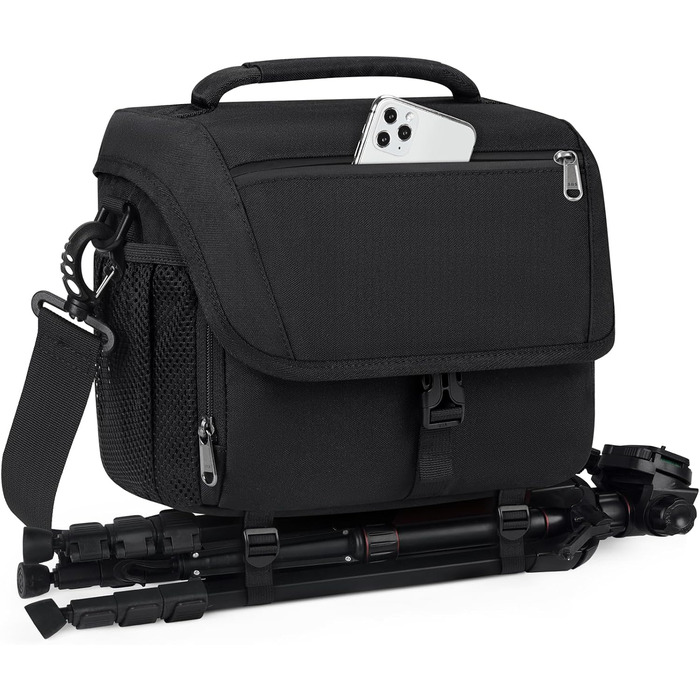 Сумка для камери RAINSMORE для DSLR/SLR з дощем. Сумка для фотографів, об'єктивів та аксесуарів. Чорний колір