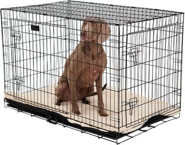 Скам'янка для собак Brixy Hundebank, розмір S, чорна, розкладний, 2 дверцята, 61x43x49 см