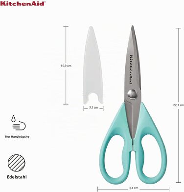 Універсальні кухонні ножиці KitchenAid, багатофункціональні, червоно-чорні (22 см)