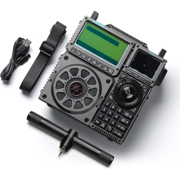 Радіоприймач Raddy RF919 SSB: FM/AM/SW/VHF/UHF/AIR/CB, з тюнером, 3 антени, 5000mAh, сірий