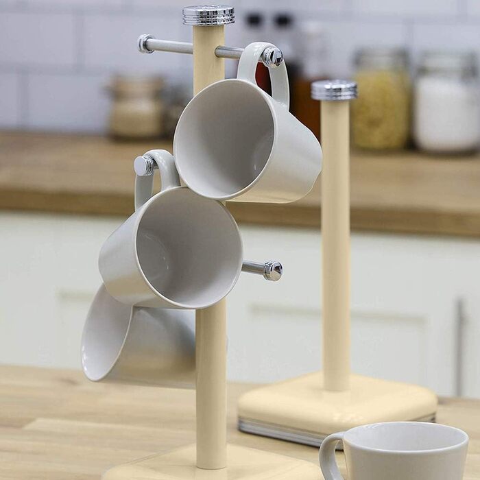 Swan SWKA1030CN Retro Teapot Stand for 6 Cups, Weighted Base, Cream