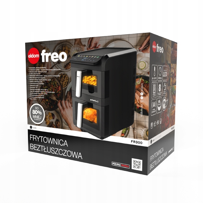 Аерофритюрниця вертикальна FR300 2700W, дві кошики, 10л