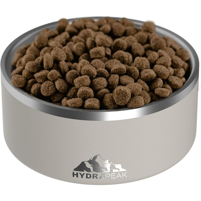Миска для собак Hydrapeak, неслизька з нержавіючої сталі, велика та маленька, 907 мл / 1,8 л, Graphite (Графіт)