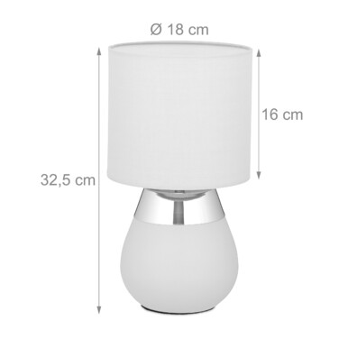 Relaxdays Table Lamp with Fabric Shade, 2-Piece Set