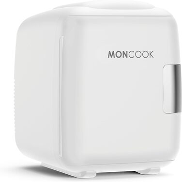 Mini-холодильник MONCOOK для спальні - компактний, портативний, тихий, з функцією охолодження та підігріву, 14L, білий. Ідеально для дому, офісу, авто, подорожей.