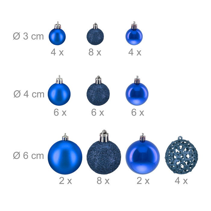 Relaxdays Set of 50 Christmas Baubles