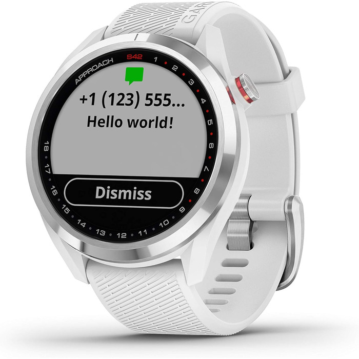 Годинник GPS Garmin S42 для гольфу, дорослий, унісекс, сірий/чорний, 43,4 x 43,4 x 11,7 мм