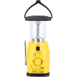 VGEBY LED Camping Lantern, 8 LED Solar Crank Lantern Hand Crank Lantern Rechargeable Solar Lantern With AM/FM Radio FOR Camping, Storms, Power Outages, Hiking, Walking, Festivals, Caravans