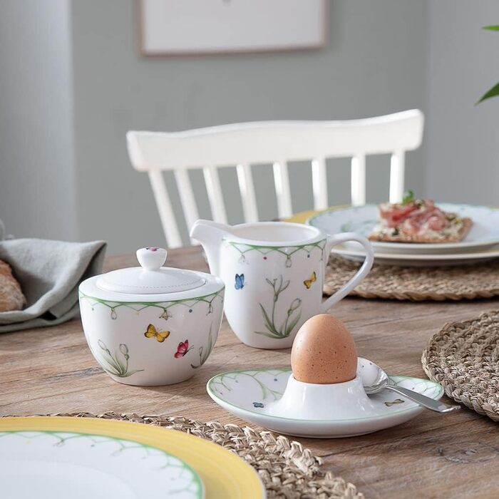 Villeroy & Boch – Colourful Spring Sugar Bowl 300 Ml White/Colourful, Dishwasher Safe, Microwave Safe, Spring Container, Easter Decoration, Easter Decor, Airtight Container, Storage Container, Premium Porcelain